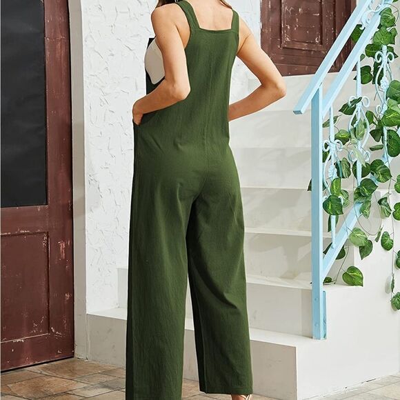 Women's Jumpsuit Loose Wide Leg Overall - Picture 3 of 3